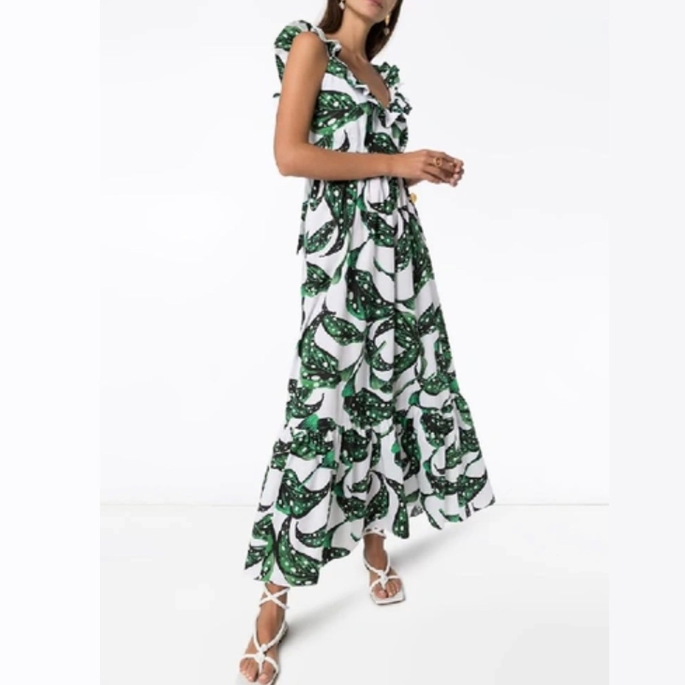Borgo De Nor Liya Leaf Print Maxi Dress
